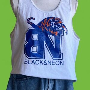 Vintage black and neon tiger tank